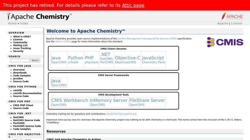 Apache Chemistry Landing Page