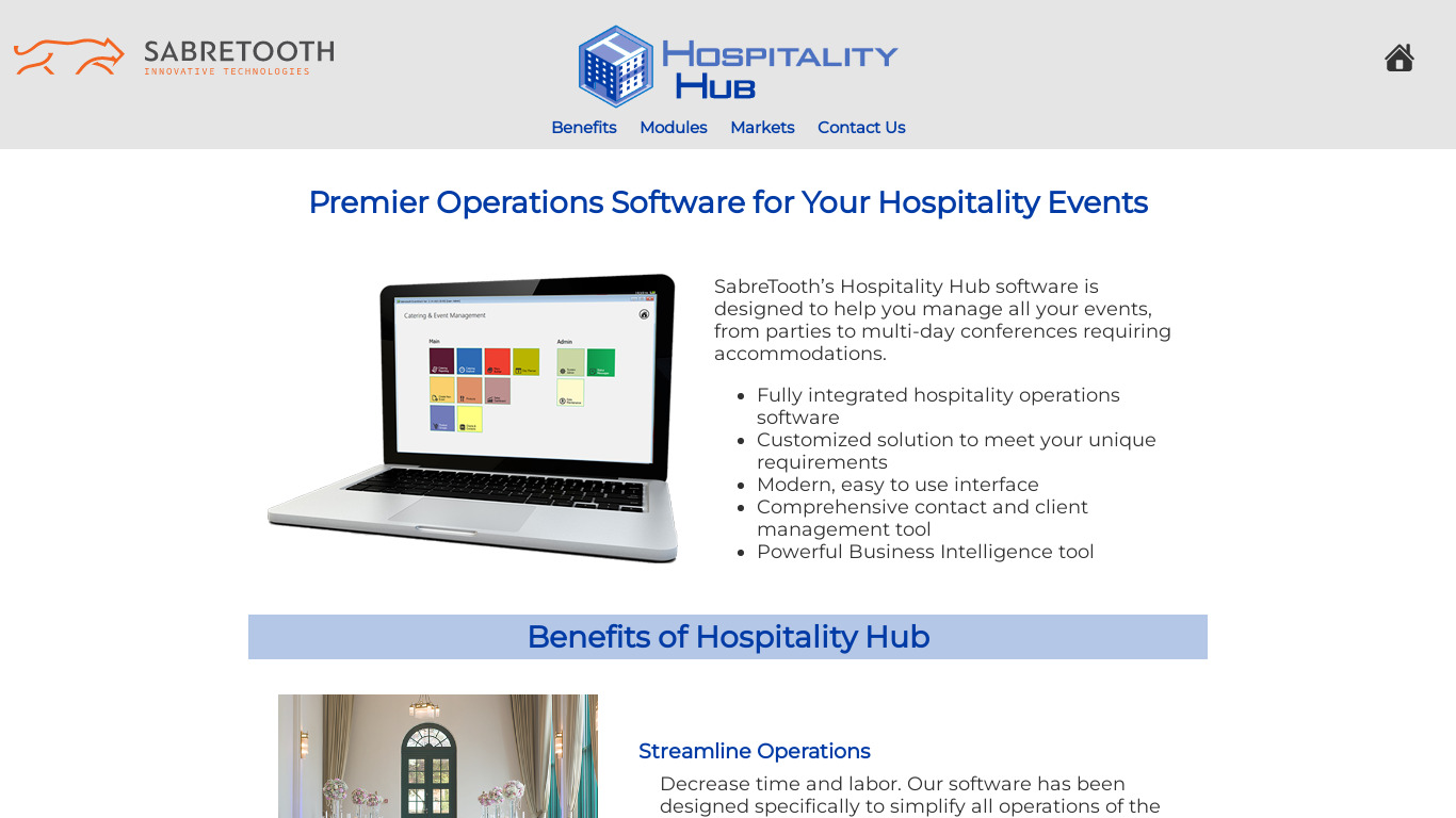 Hospitality Hub Landing page
