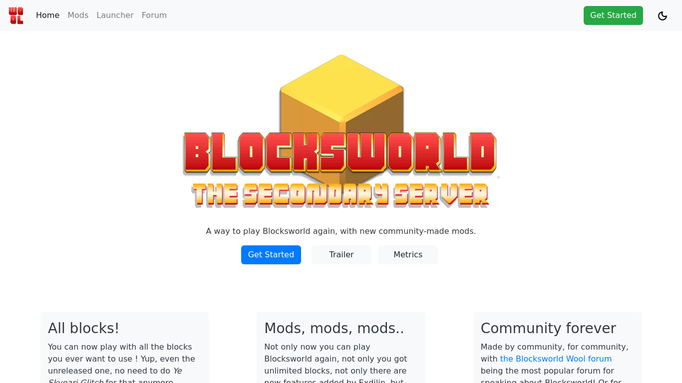 Blocksworld Wool Landing page