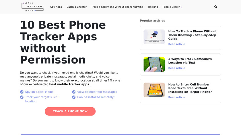 Cell Tracking Apps Landing Page