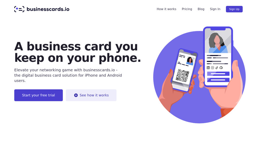 businesscards.io Landing Page