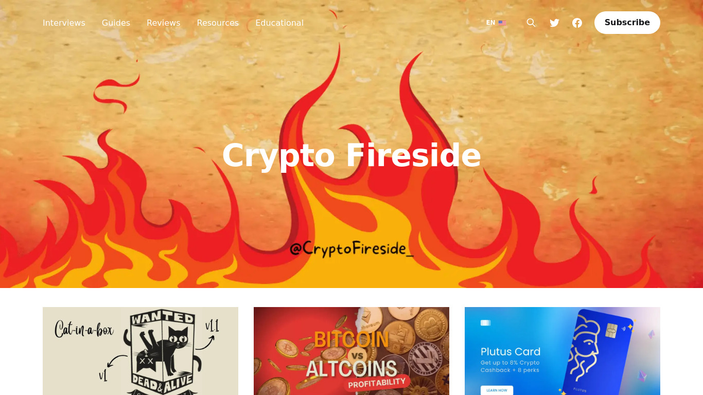 Crypto Fireside Landing page