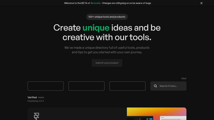 Aircrate - Tools Directory Landing Page