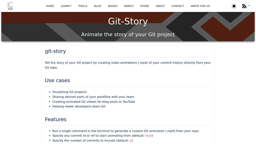 Git Story Landing Page