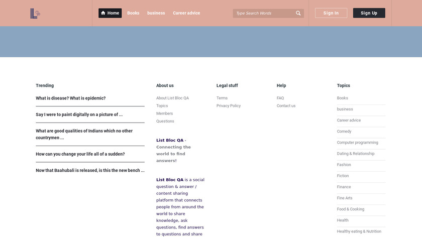 List Bloc QA Landing Page