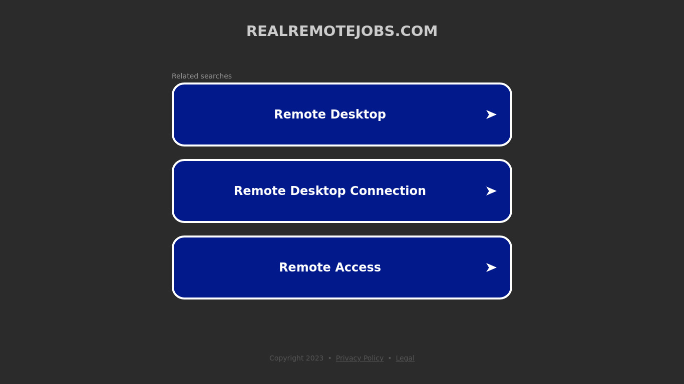 Real Remote Jobs Landing page
