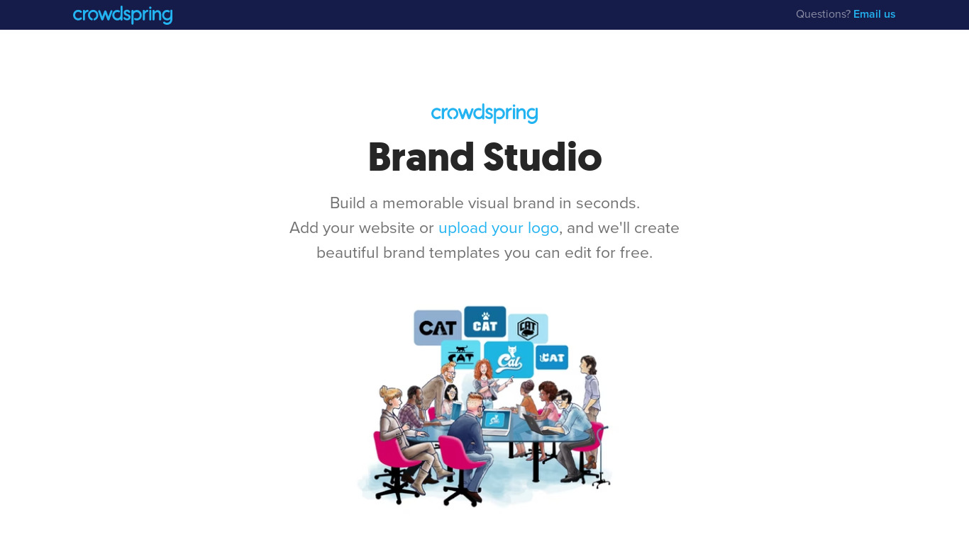 Brand Studio by crowdspring Landing page