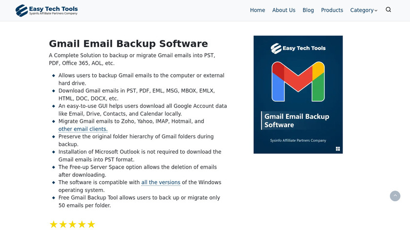Gmail Email Backup Software Landing Page