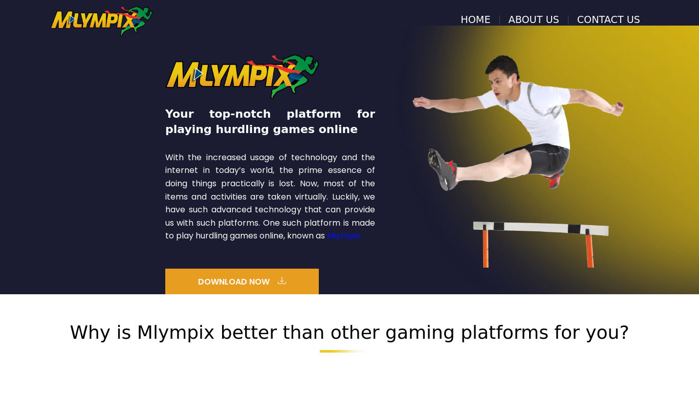 Mlympix Landing page