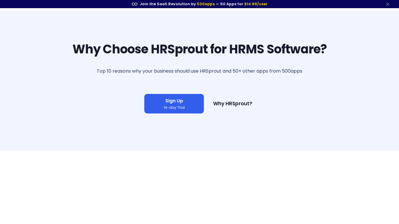 HRSprout Landing page