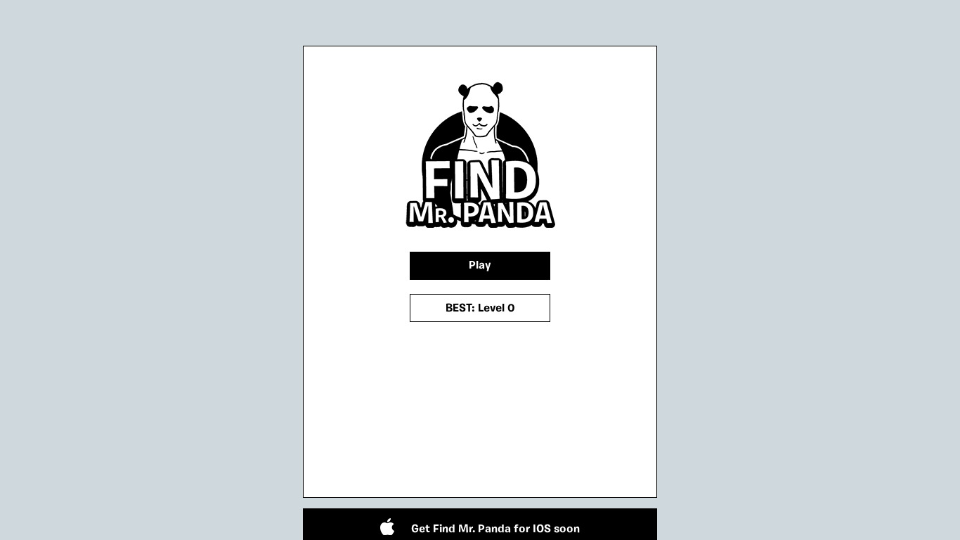 Find Mr. Panda Landing page