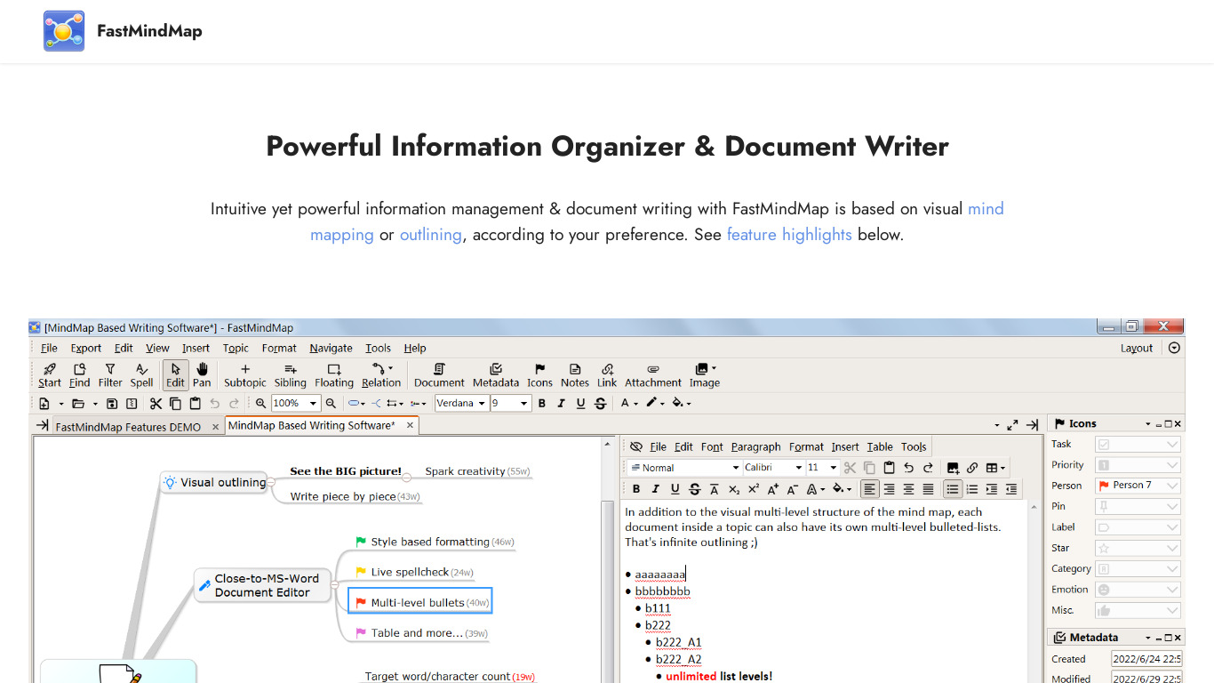 FastMindMap Landing page