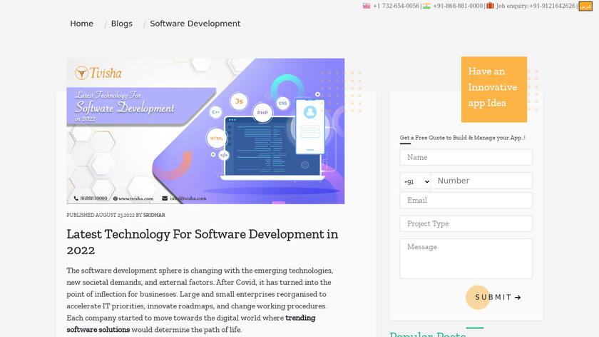 Software Application Development Landing Page