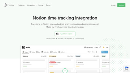 Notion time tracking by Everhour image