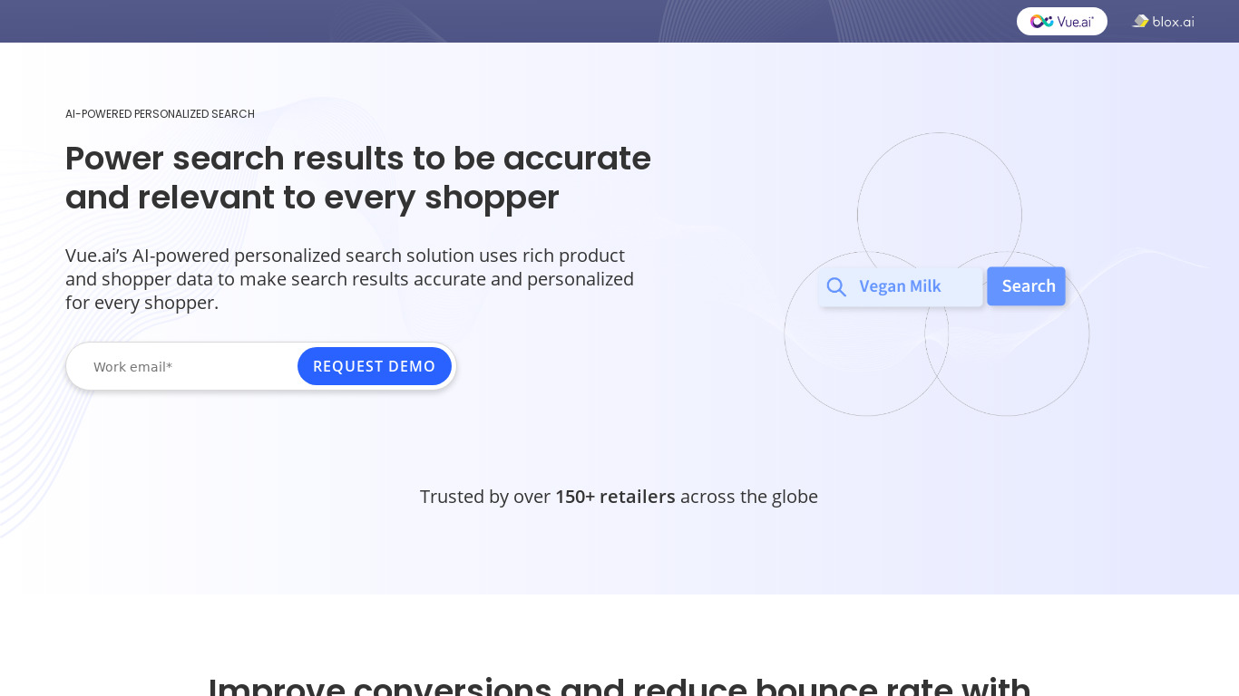 personalized search Landing page