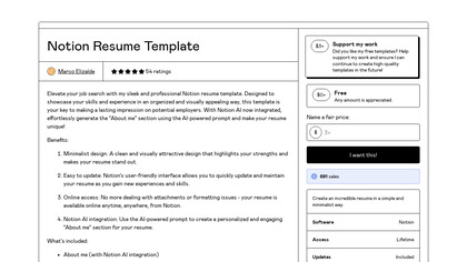 Notion Resume Template image