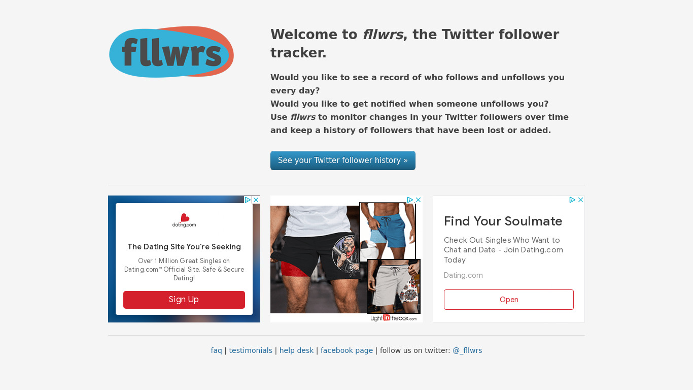 Fllwrs Landing page