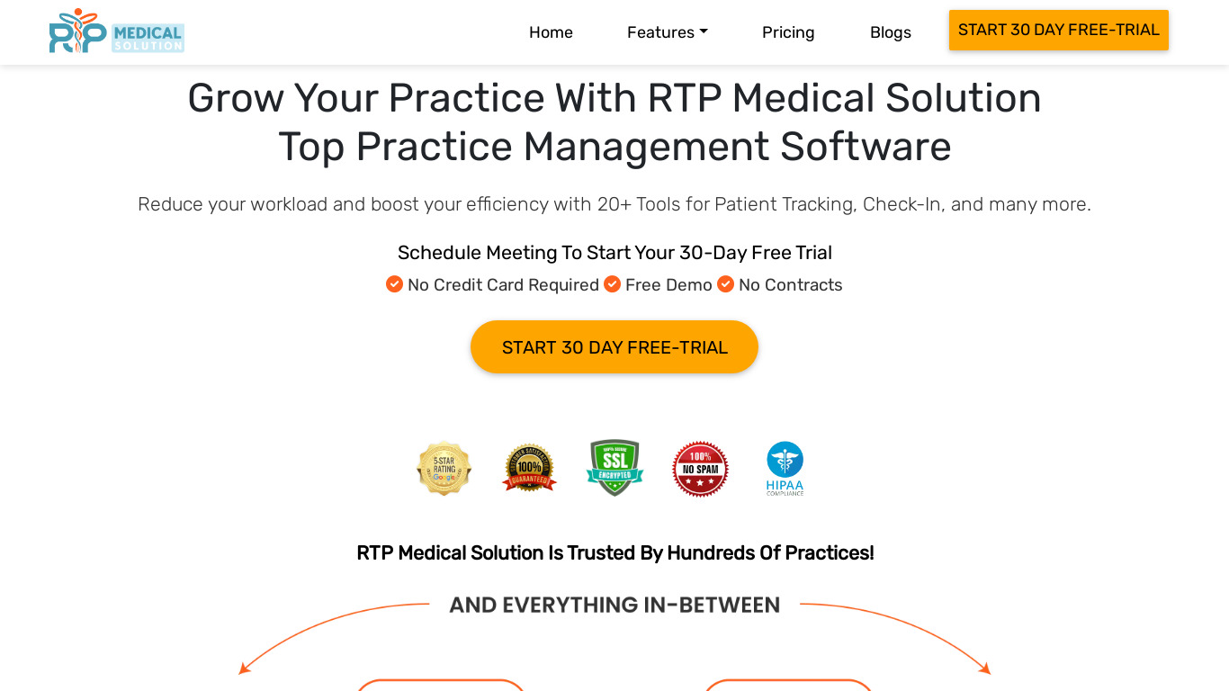 RTP Medical Solution Landing page
