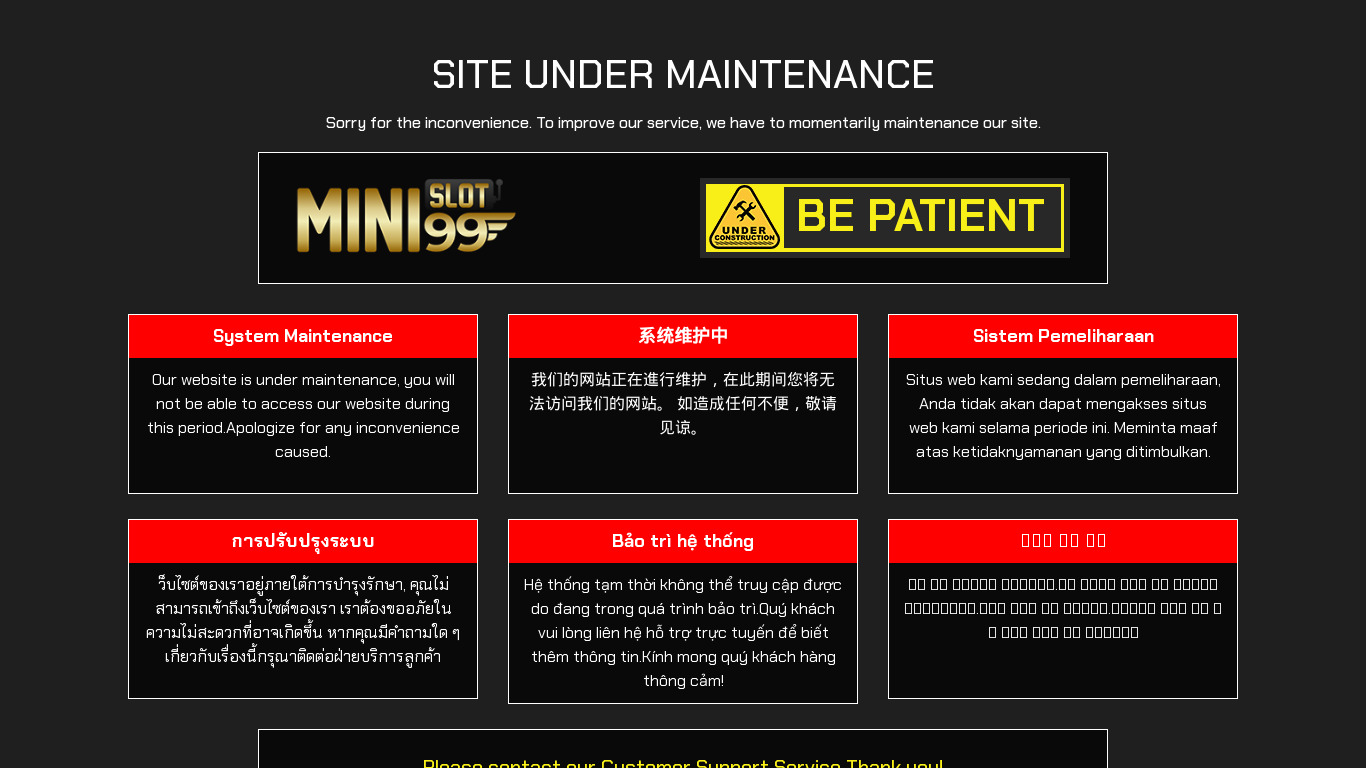 MINISLOT99 - Online SLOT Site Landing page