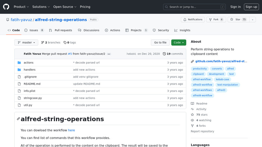 Alfred String Operations Landing Page