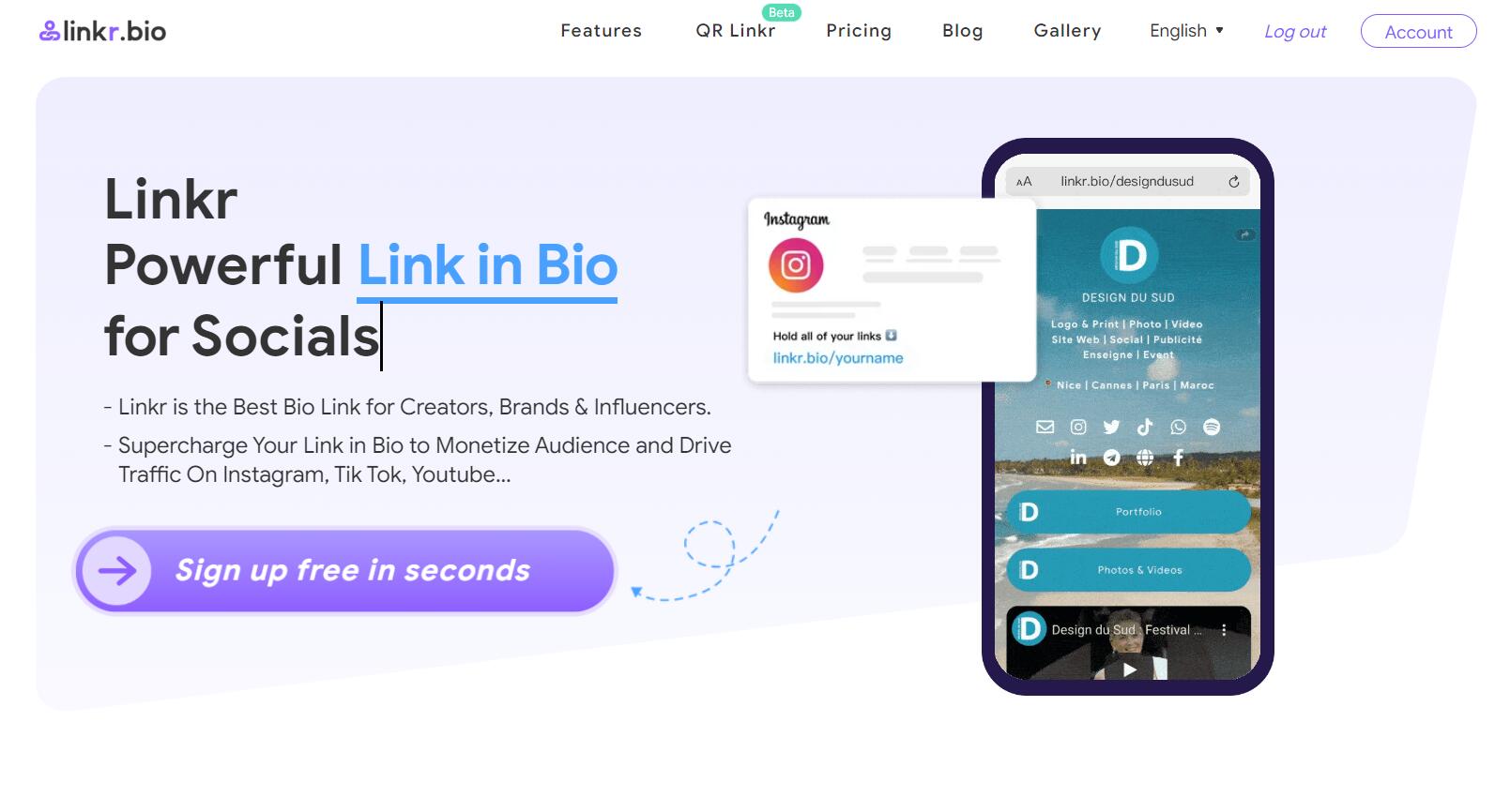 Linkr.bio Landing page