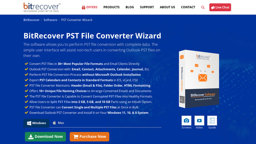BitRecover PST File Converter Wizard Landing Page