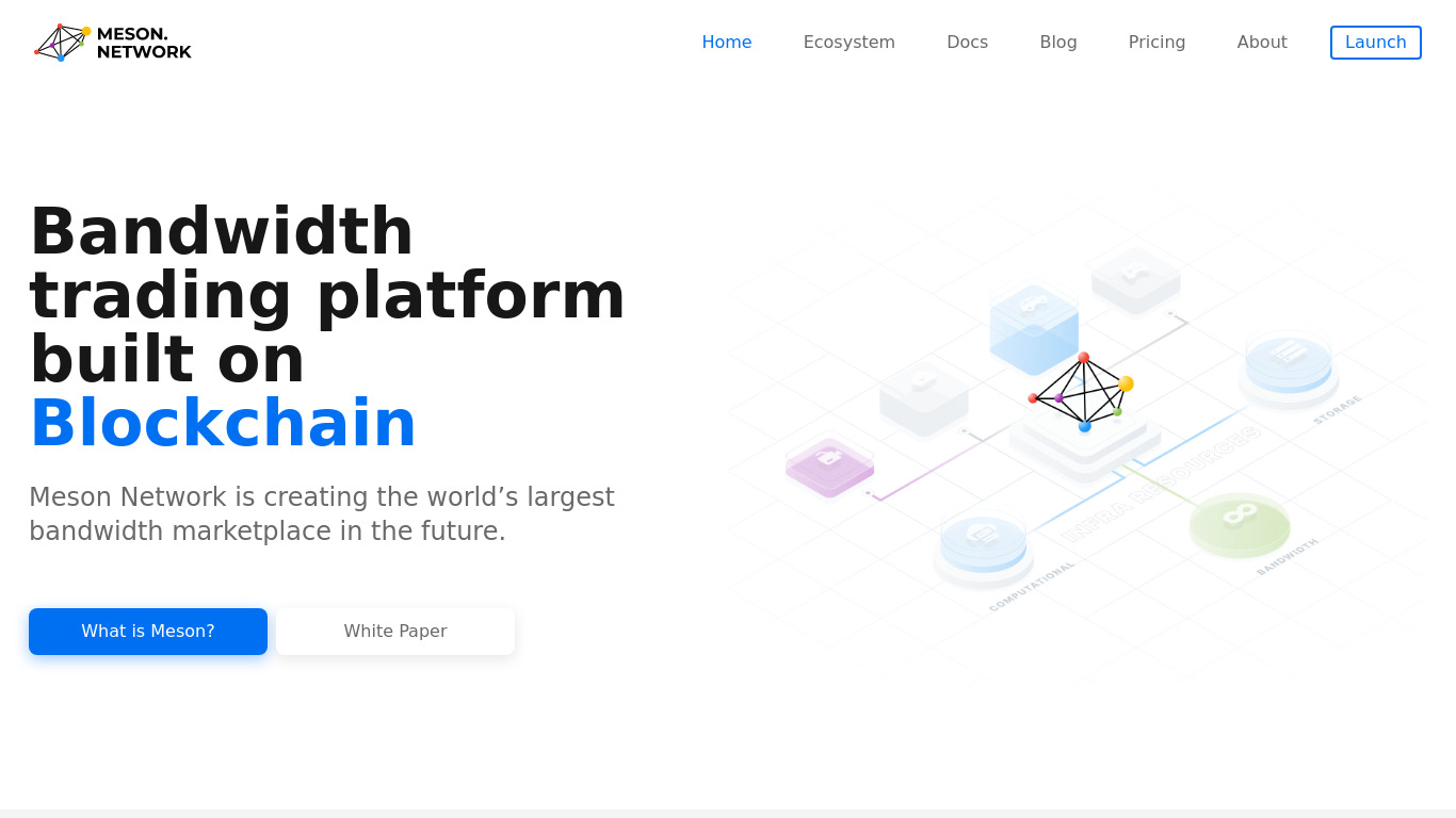 Meson Network Landing page