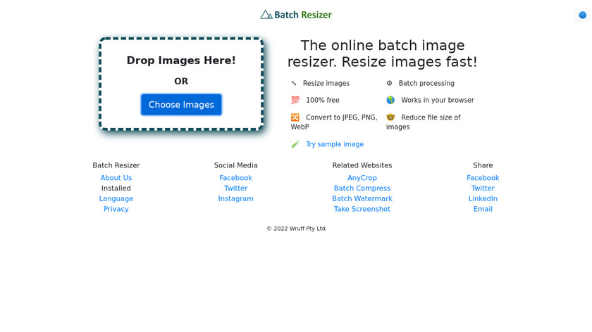 Batch Resizer Landing Page