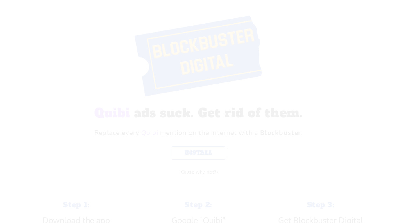 Blockbuster Digital Landing page
