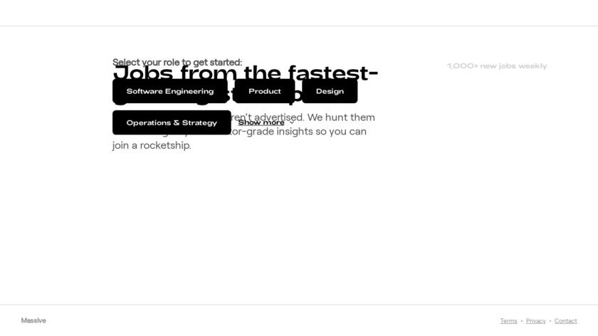 Maasive (gets you jobs) Landing Page