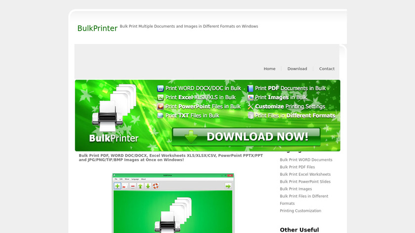 PDFZilla BulkPrinter Landing Page