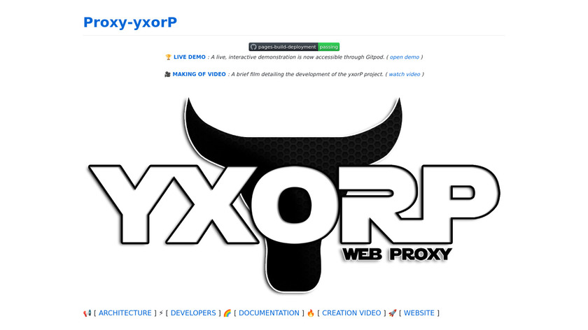 yxorP Web Proxy Landing Page