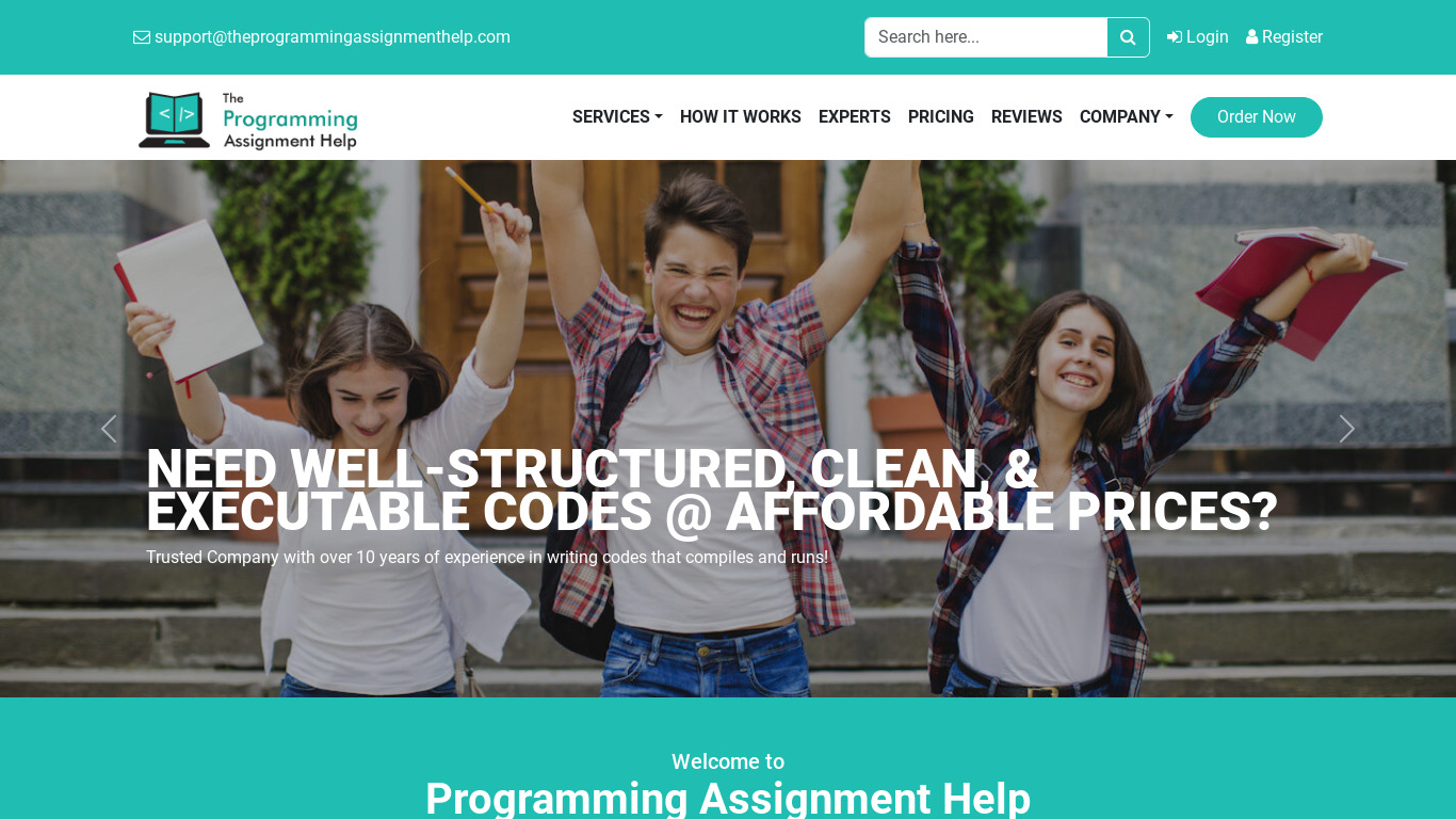 The Programming Assignment Help Landing page
