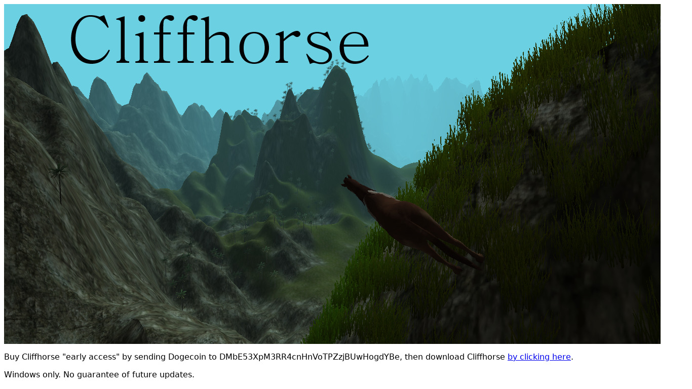 Cliff Horse Landing page