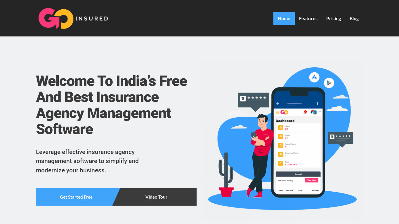 Goinsured.in Landing page