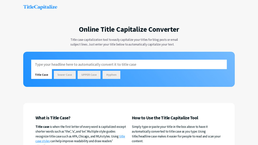 Title Capitalize Landing Page