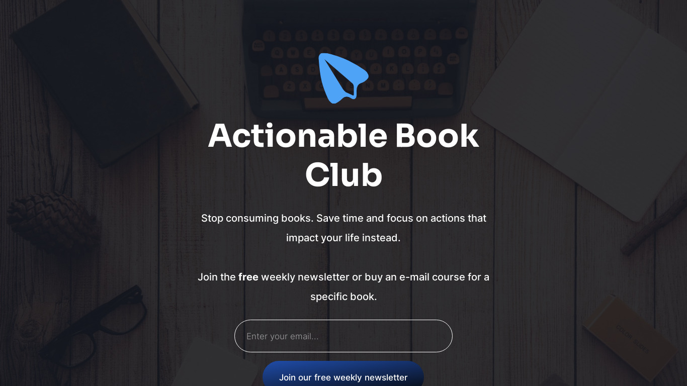 Actionable Book Club: Atomic Habits Landing page