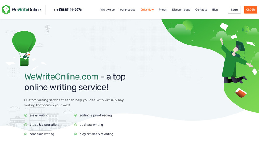WeWriteOnline Landing Page