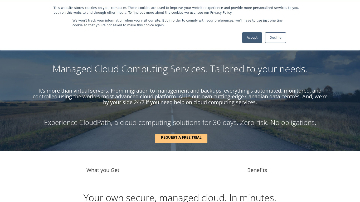 Get High-Quality Cloud Computing Service Landing page