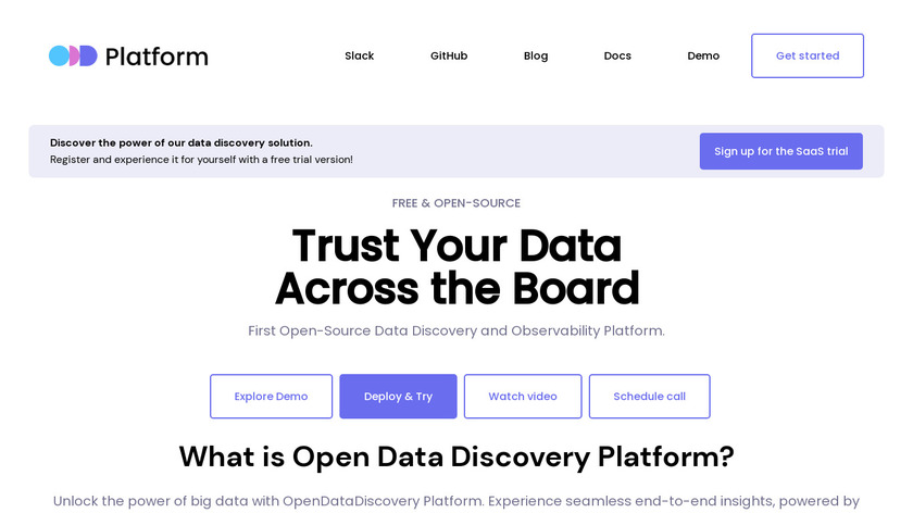 Open Data Discovery Platform Landing Page