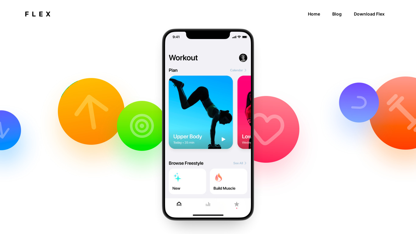 Flex - Fitness Simplified Landing page