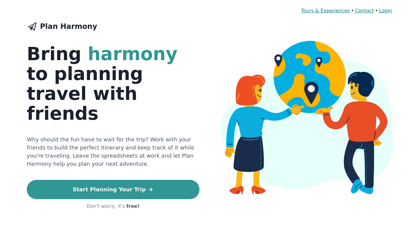 Plan Harmony Landing page