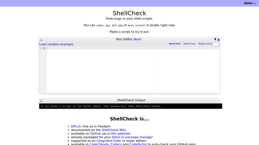 Shellcheck Landing Page