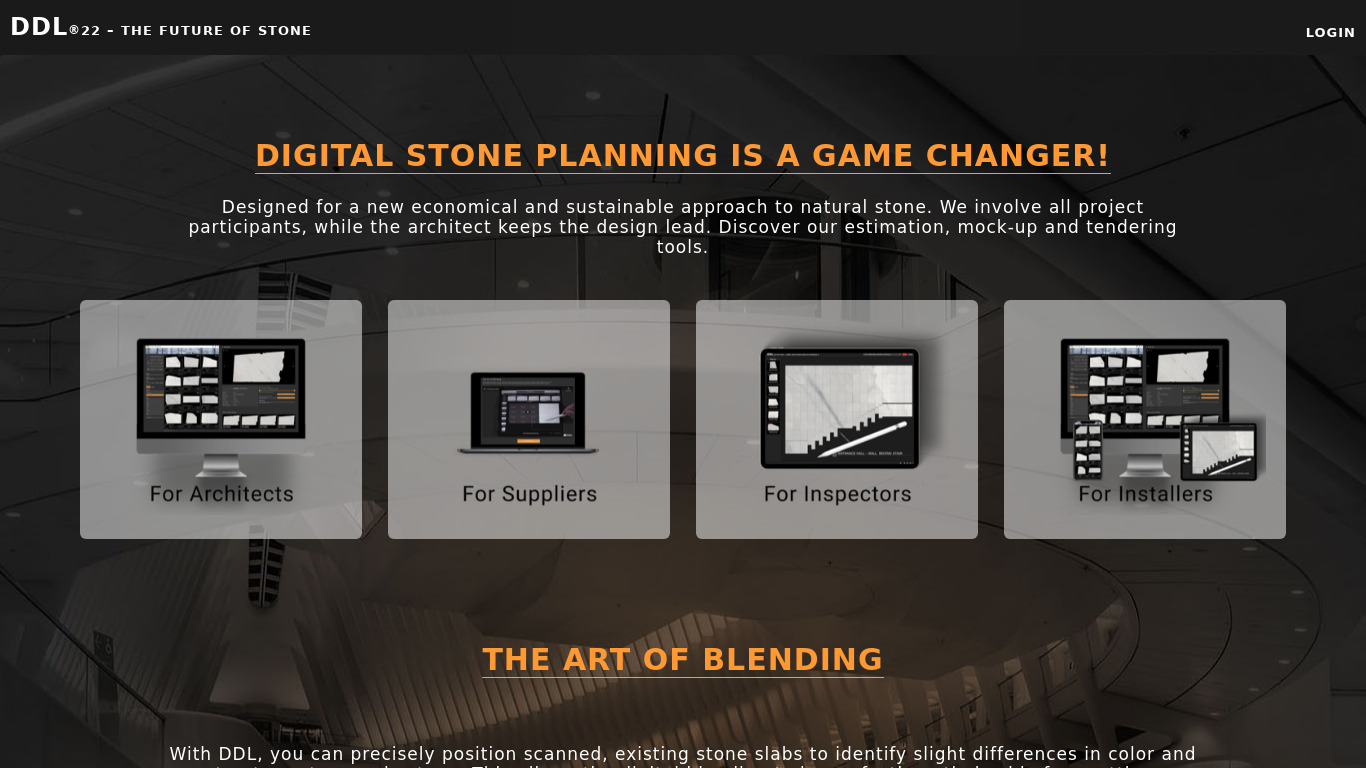 DDL Stone Planning Tool Landing page