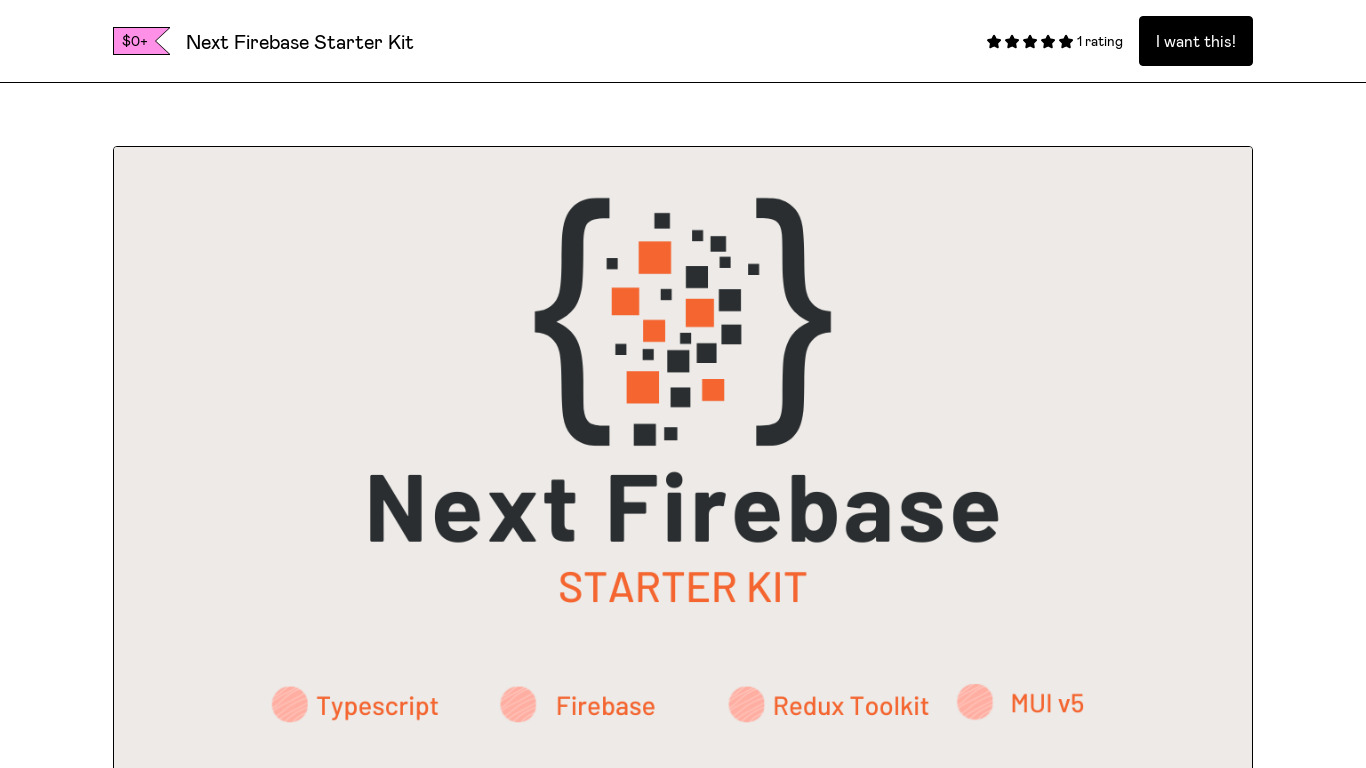 Next Firebase Starter Kit Landing page