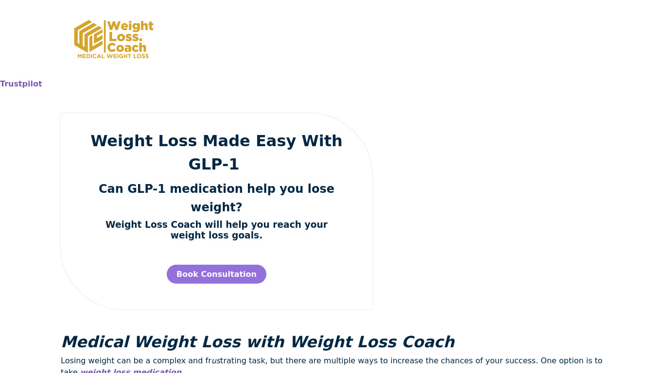 WeightLoss.Coach Landing page