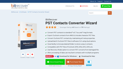 BitRecover PST Contacts Conversion Tool image