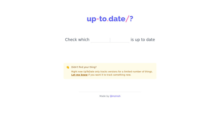up-to.date Landing Page