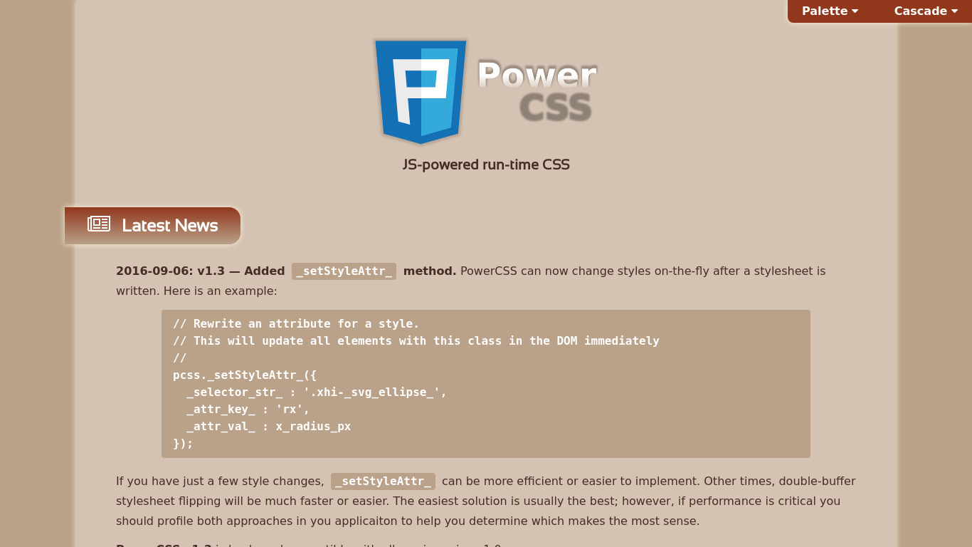 PowerCSS Landing page