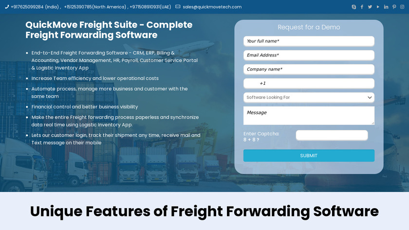 QuickMove Freight Suite Landing Page